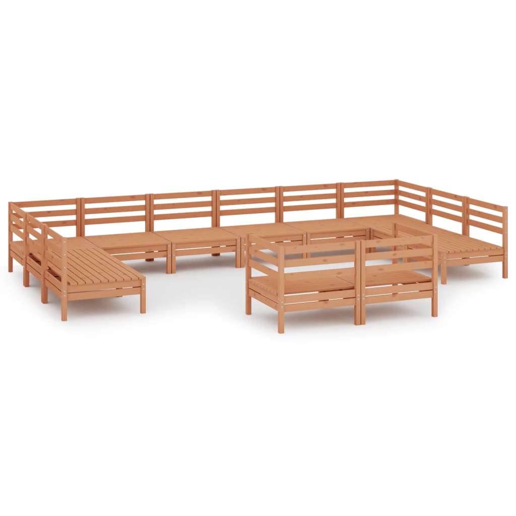 Set Salotto da Giardino 12 pz in Legno Massello di Pino ambra 3083497