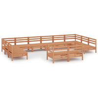 Set Salotto da Giardino 12 pz in Legno Massello di Pino ambra 3083497