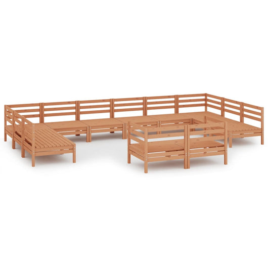 Set Salotto da Giardino 12 pz in Legno Massello di Pino ambra 3083497