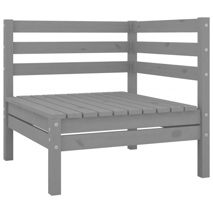 Set Salotto da Giardino 7 pz Grigio in Legno Massello di Pino 3083526