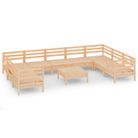Set Divani da Giardino 10 pz in Legno Massello di Pino cod mxl 40279