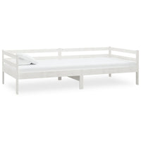 Divano Letto con Materasso 90x200 cm Bianco in Legno di Pino 3083560