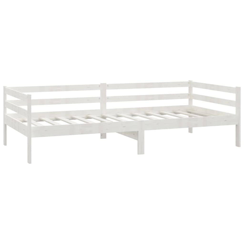 Divano Letto con Materasso 90x200 cm Bianco in Legno di Pino 3083560