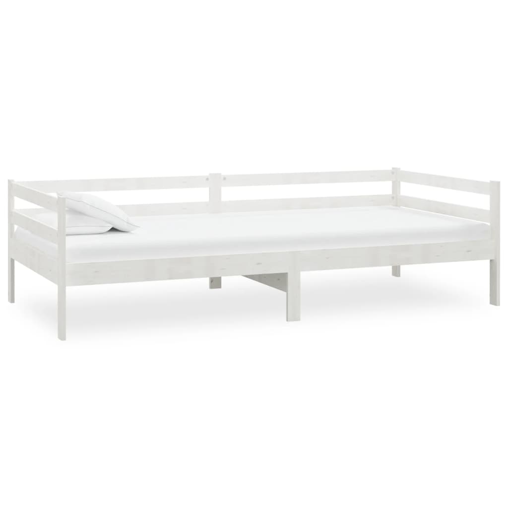 Divano Letto con Materasso 90x200 cm Bianco in Legno di Pino cod mxl 53843