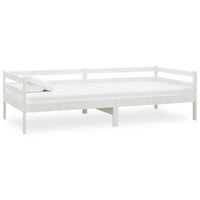 Divano Letto con Materasso 90x200 cm Bianco in Legno di Pino 3083565