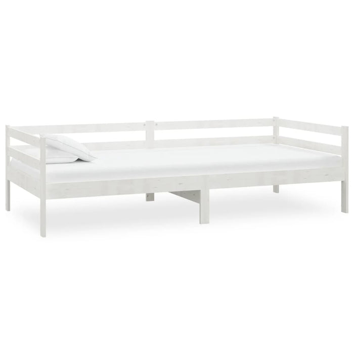 Divano Letto con Materasso 90x200 cm Bianco in Legno di Pino 3083565