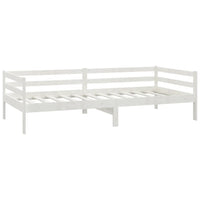Divano Letto con Materasso 90x200 cm Bianco in Legno di Pino 3083565