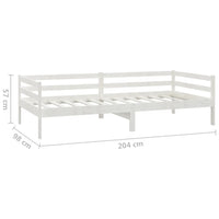 Divano Letto con Materasso 90x200 cm Bianco in Legno di Pino 3083565