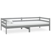 Divano Letto con Materasso 90x200 cm Grigio in Legno di Pino 3083566