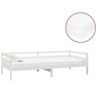 Divano Letto con Materasso 90x200 cm Bianco in Legno di Pino 3083570