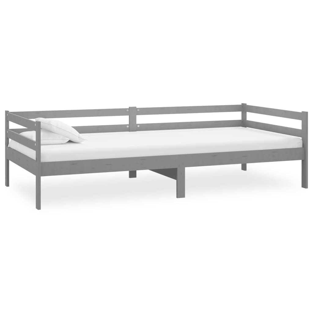 Divano Letto con Materasso 90x200 cm Grigio in Legno di Pino cod mxl 64668