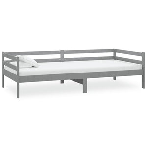 Divano Letto con Materasso 90x200 cm Grigio in Legno di Pino 3083571
