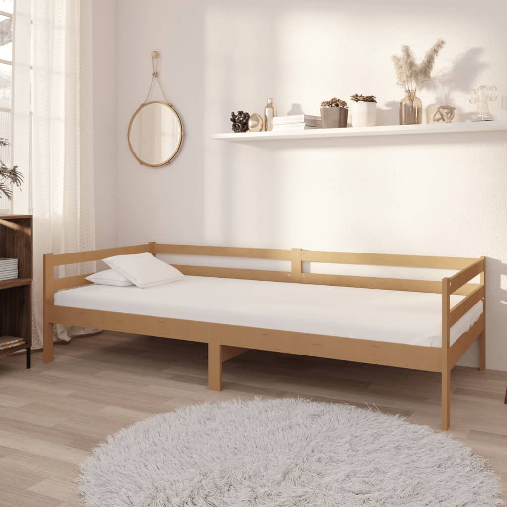 Divano Letto con Materasso 90x200 cm ambra in Legno di Pino 3083572
