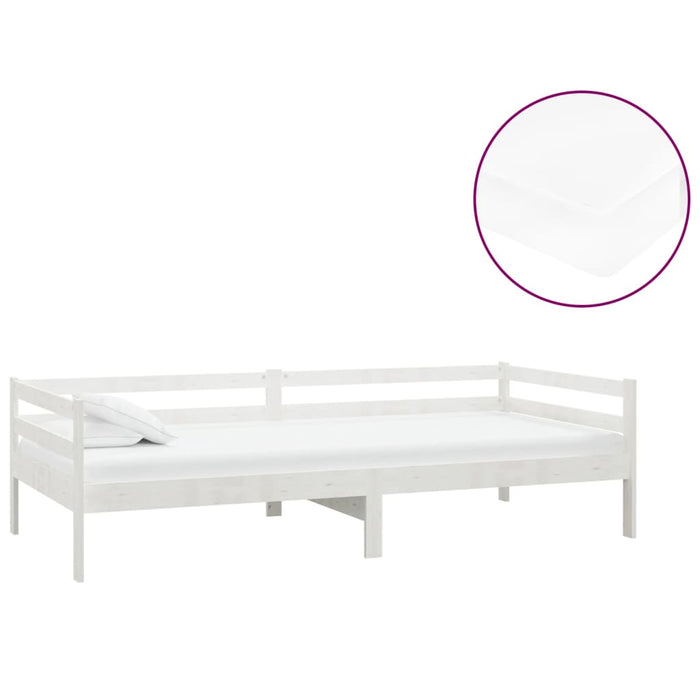 Divano Letto con Materasso-Sofa Letto-Daybed 90x200 cm Bianco in Legno di Pino 551356