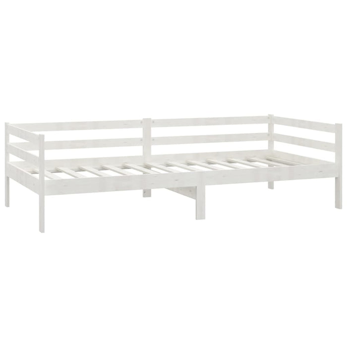 Divano Letto con Materasso 90x200 cm Bianco in Legno di Pino 3083575
