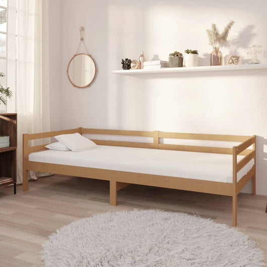 Divano Letto con Materasso 90x200 cm ambra in Legno di Pino 3083577