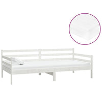 Divano Letto con Materasso 90x200 cm Bianco in Legno di Pino cod mxl 63687