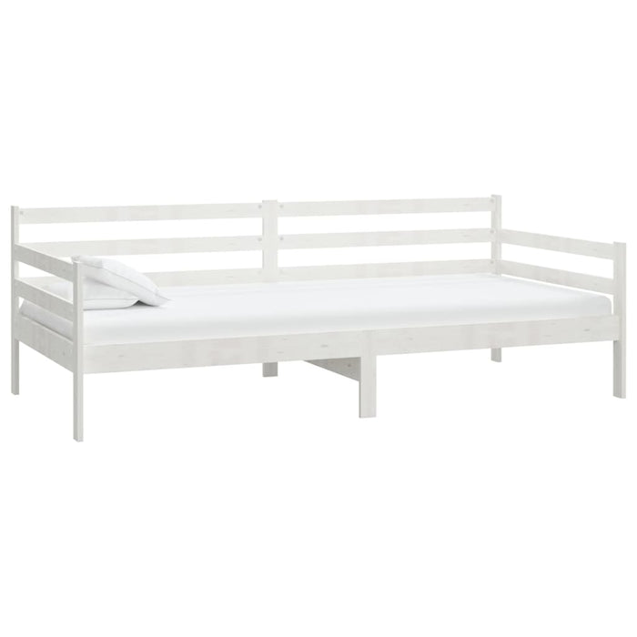 Divano Letto con Materasso 90x200 cm Bianco in Legno di Pino 3083580