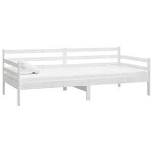 Divano Letto con Materasso 90x200 cm Bianco in Legno di Pino 3083585