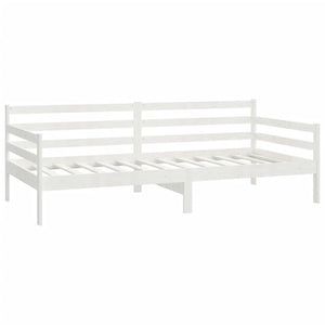 Divano Letto con Materasso 90x200 cm Bianco in Legno di Pino 3083585
