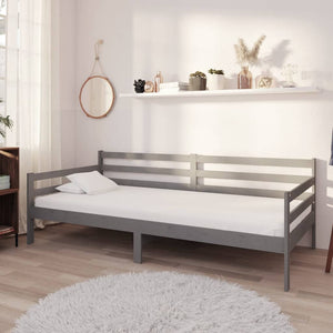 Divano Letto con Materasso-Sofa Letto-Daybed 90x200 cm Grigio in Legno di Pino 526365