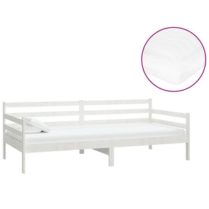 Divano Letto con Materasso-Sofa Letto-Daybed 90x200 cm Bianco in Legno di Pino 121877