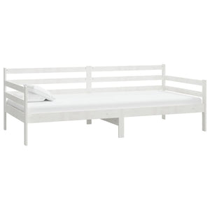 Divano Letto con Materasso-Sofa Letto-Daybed 90x200 cm Bianco in Legno di Pino 121877