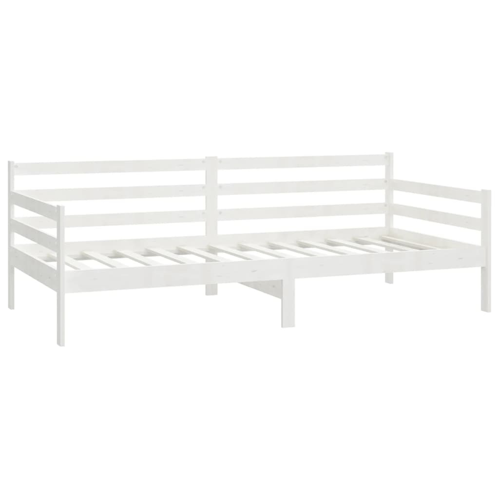 Divano Letto con Materasso-Sofa Letto-Daybed 90x200 cm Bianco in Legno di Pino 526355