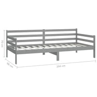 Divano Letto con Materasso 90x200 cm Grigio in Legno di Pino cod mxl 61932