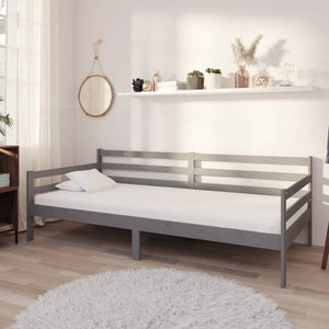 Divano Letto con Materasso-Sofa Letto-Daybed 90x200 cm Grigio in Legno di Pino 321608