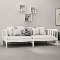 Divano Letto con Materasso-Sofa Letto-Daybed 90x200 cm Bianco in Legno di Pino 546948