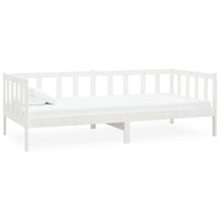 Divano Letto con Materasso 90x200 cm Bianco in Legno di Pino 3083620