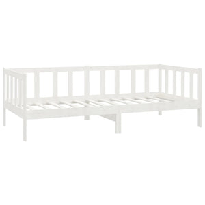Divano Letto con Materasso 90x200 cm Bianco in Legno di Pino 3083620