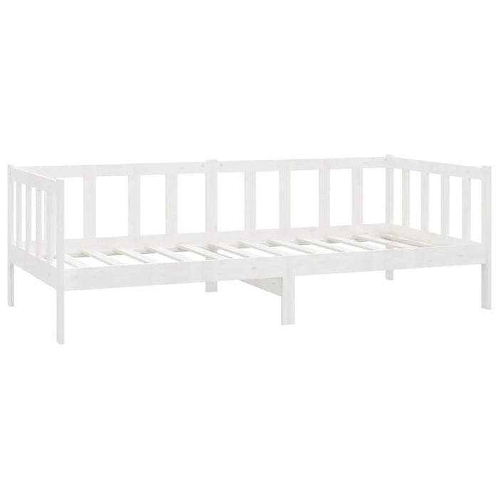 Divano Letto con Materasso 90x200 cm Bianco in Legno di Pino 3083625