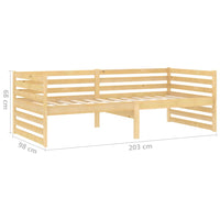 Divano Letto con Materasso 90x200 cm Legno Massello di Pino 3083629