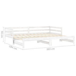 Dormeuse Estraibile 2x(90x200) cm Nera in Massello di Pino 3083655
