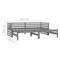 Dormeuse Estraibile 2x(90x200) cm Grigia in Legno di Pino cod mxl 64427