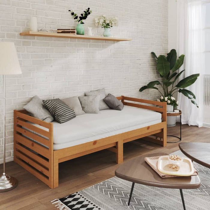 Dormeuse Estraibile 2x(90x200) cm Ambra Legno Massello di Pino 3083672