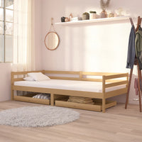 Divano Letto con Cassetti 90x200 cm Ambra in Legno di Pino 3083677