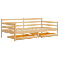 Divano Letto con Cassetti-Sofa Letto-Daybed 90x200 cm Legno Massello di Pino 873583