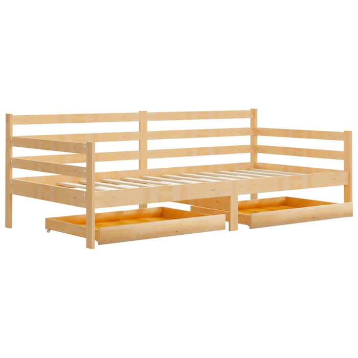 Divano Letto con Cassetti-Sofa Letto-Daybed 90x200 cm Legno Massello di Pino 873583