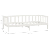 Divano Letto con Cassetti-Sofa Letto-Daybed 90x200 cm Bianco in Massello di Pino 942340