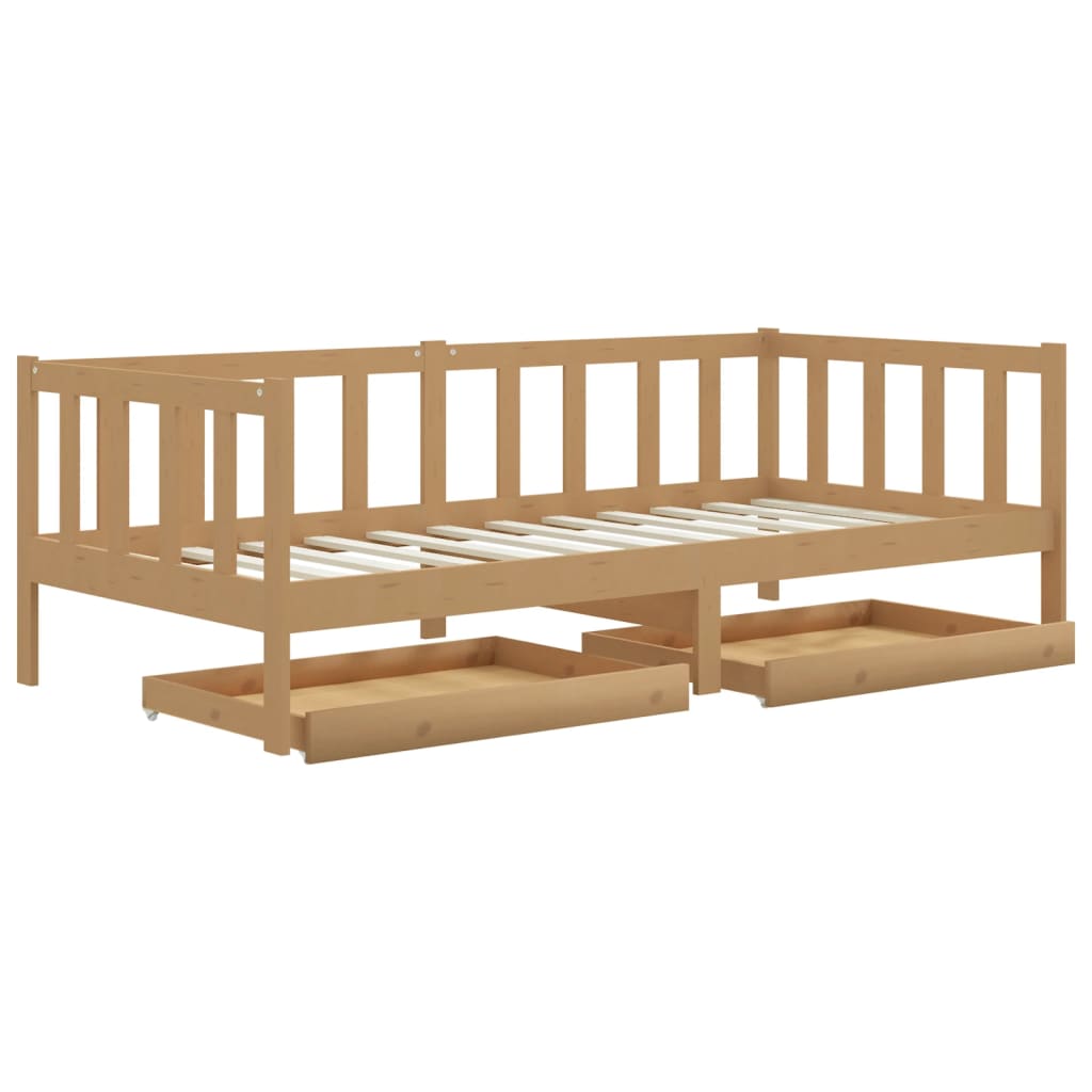 Divano Letto con Cassetti 90x200 cm Ambra in Legno di Pino 3083687