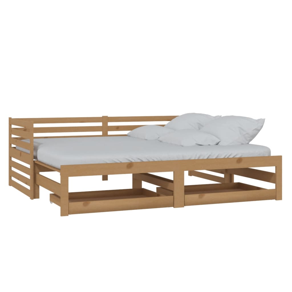 Dormeuse Estraibile 2x(90x200) cm Ambra Legno Massello di Pino 3083712