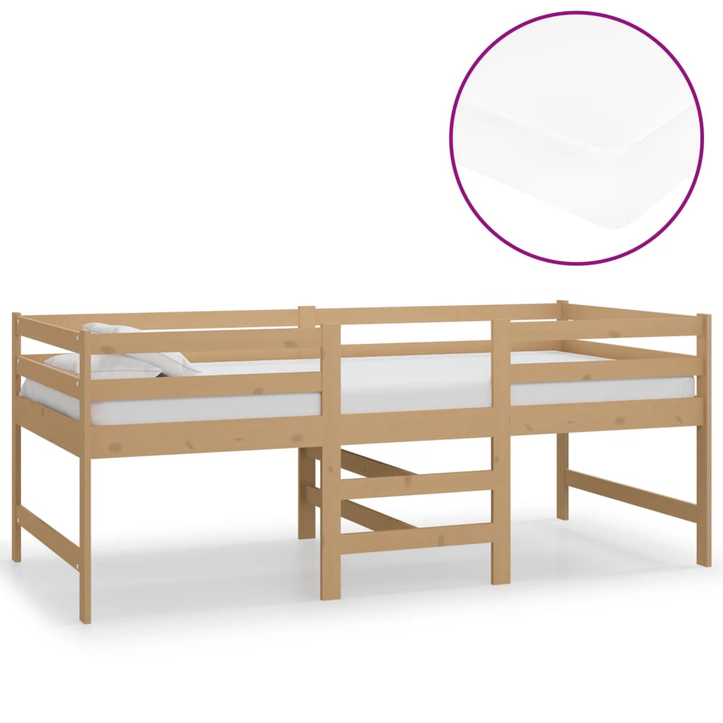 Letto Mezzo Alto con Materasso 90x200 cm Ambra Legno di Pino 3083717