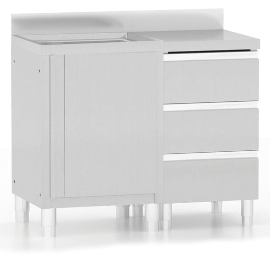 Mobiletti da Cucina Commerciale 2 pz in Acciaio Inoxcod mxl 69427