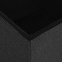 Sgabello con Contenitore Pieghevole Nero in Simil Lino cod mxl 45009