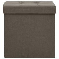 Sgabello con Contenitore Pieghevole Marrone in Simil Lino 338765