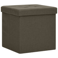 Pouf con Contenitore Pieghevoli 2pz Marrone Scuro in Simil Lino cod mxl 49858