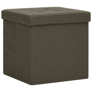 Pouf con Contenitore Pieghevoli 2pz Marrone Scuro in Simil Lino cod mxl 49858